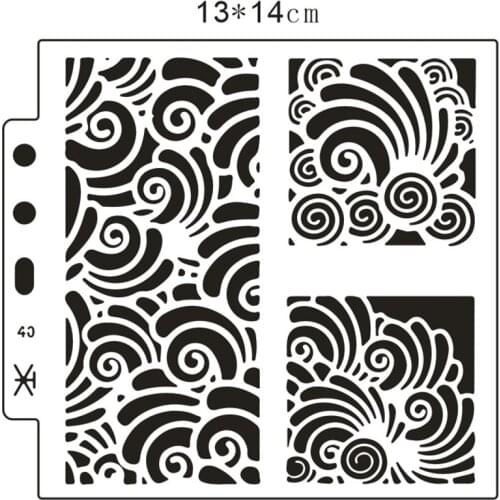 13*14cm sea waves Cover templat scrapbook stencils spray plastic mold shield DIY cake hollow Embellishment printing lace ruler