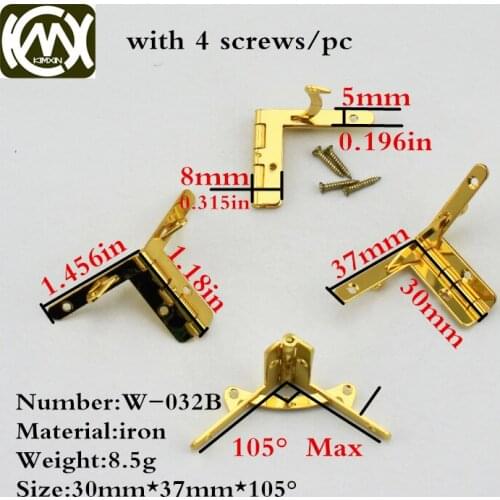 16pc 30mm*37mm Sales Hinges for kitchen cabinets Hige for small wooden boxes and Display case Furniture hardware W/screw W-032B