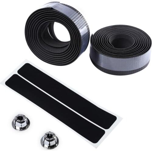 2 Pcs Bicycle Handlebar Tapes Cycling Road Bike Cork Handlebar Tape Bar Plugs Carbon Fiber Belts Strap Bicycle Parts New