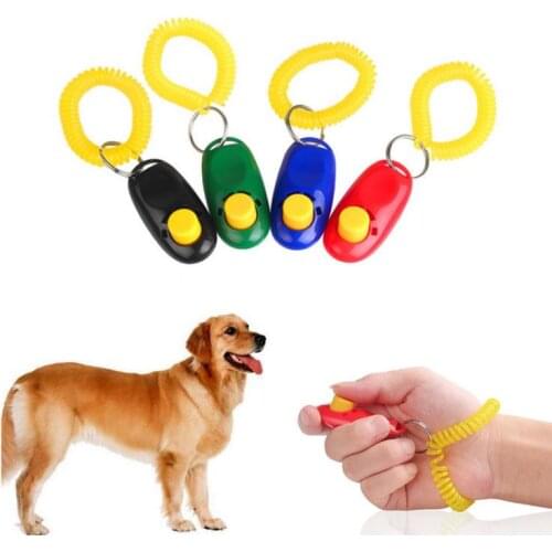 200PCS/LOT Pet Dog For Click Training Clickers Light Weight Toys Obedience Trainer Aid With Wrist Strap Accessories SN3709