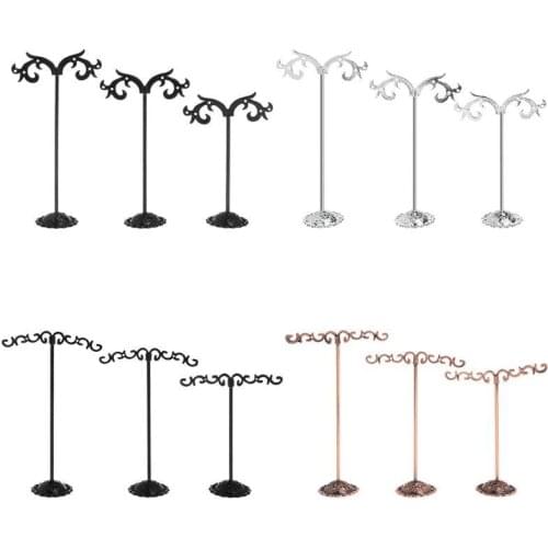 3pcs Jewelry Shelf Display Rack Stand Holder Earrings Metal Organizer Storage Vintage Exquisite Gifts Boutique Tree Creative