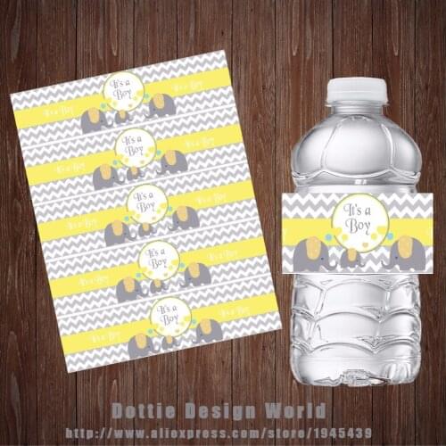 20 Pcs/lot Its A Boy Elephant Water Bottle Labels Candy Bar Wrapper Custom Baby Shower Birthday Party Favor Decoration Supply