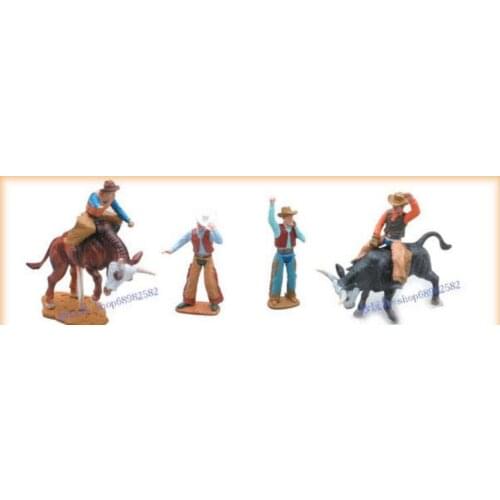 Pvc figure model toy Western Cowboy 1:18 4pcs