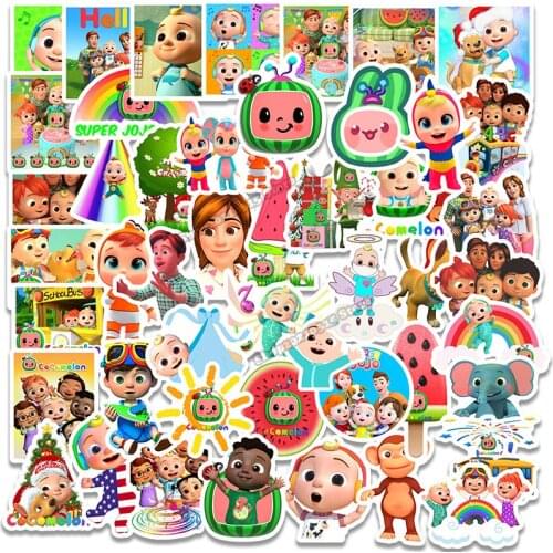 50PCS Cocomelon Kid Cartoon Stickers Waterproof DIY Skateboard Fridge Laptop Motorcycle Travel Funny Sticker Decal Children Gift