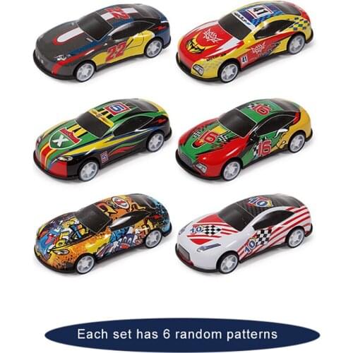 6Pcs/Lot Hot Cartoon Mini Pull Back Car Toy Mold Alloy Cars Vehicles Diecast Children Pocket Toys Model Nursery Gift