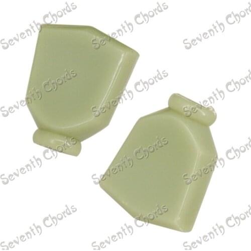 6 Pcs Plastic Jade Green Retro Trapezoid Guitar Tuning Peg Tuners Machine Heads Button knob Handle Cap (no need mount screws)