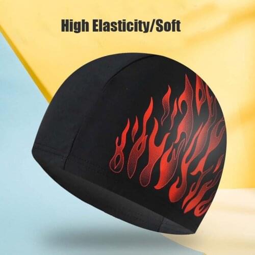 Elastic Swimming Cap Waterproof Adults Men Print Large Silicone Bathing Caps Comfortable Diving Hat Male Fashion Swim Cap 2021