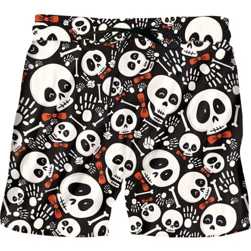 IFPD EU Size 3D Cute Skull Printed Shorts Mens Summer Terror Party Shorts Hip Hop Harajuku Casual Short Pants Dropshipping