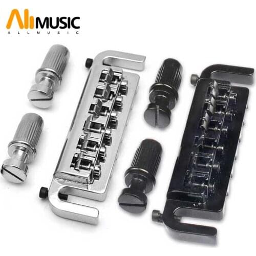Intonatable Combo Guitar Bridge Tailpiece for Solid-body Electric Guitar Chrome/Black