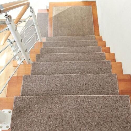 Stair Mat Thickened High Density Polypropylene Non-Slip Floor Rugs Camel Grey Carpet Solid Color Modern Home Decor Corner Step M