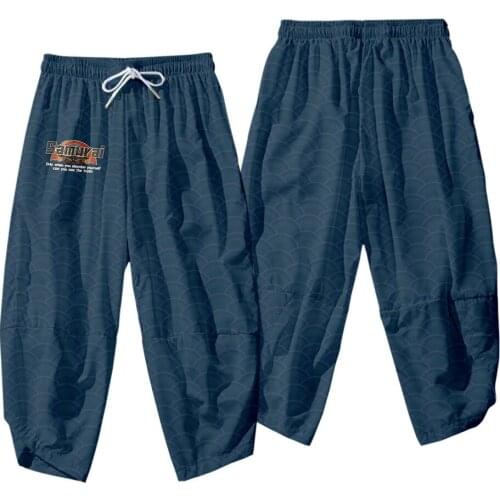 Summer Tide Brand Hip-hop Tiger Roar Mountain River Casual Pants Astronaut Skull Print Loose Nine-point Casual Pants