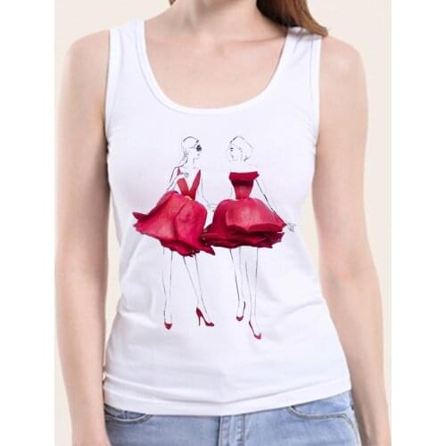Summer Sleeveless T-Shirt Flowers Red Rose Print Sexy Women Tops Tee O-neck Harajuku Aesthetic Female Casual Harajuku Plus Size