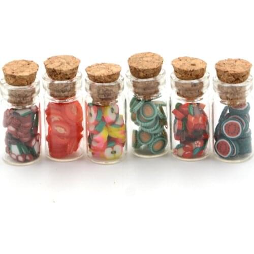 4pcs Miniature Fruit Bottles Glass Storage Jars With Lids Fruit Slices For 1/12 Dollhouse Kitchen Accessory Doll Decoration