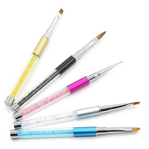 Fashion Acrylic Handle Nail Art DIY Painting Pen Nail Head Design Fiber Brush Tool Nail Tools