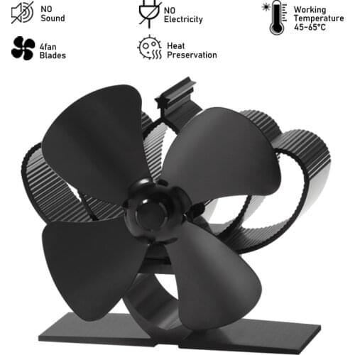 Multi-color5-blade Hot Air Stove Black Fireplace Environmentally Silent Fan Log Burner Home Efficient Heat Distribution