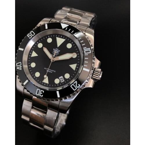 STEELDIVE SD1954 200M Water Resistance Mens Dive Watch 41mm Black Dial Sapphire NH35 Automatic Movement BGW9 Luminous Marks