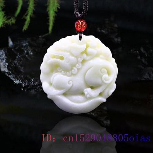 Jade Pixiu Pendant Gifts Accessories Tiger Fashion Natural White Charm Women Amulet Chinese Carved Jewelry Necklace Gemstone