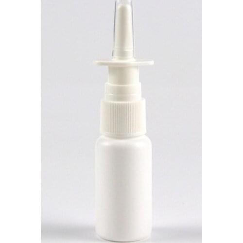 1pc 10ml Empty Bottle Plastic Nasal Spray Bottles Medical Mist Nose Pump Sprayer White Refillable Bottles Travel Container Hot