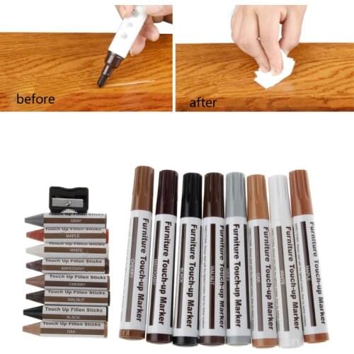 Wooden Furniture Floor Repair Pen Wood Scratches Restore Crayons Kit Touch Up Markers Filler Sticks for Wood Scratch Repair Tool