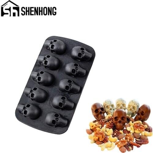 SHENHONG Ice Cream Maker Bar Iced Cocktail Whiskey Summer Ice Cube Tray Skull Shape Chocolate Silicone Mold Juice Dessert Form