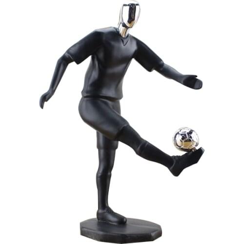 MODERN RESIN FOOTBALL PLAYER FIGURE ORNAMENTS ABSTRACT SOCCER MAN STATUES DESKTOP CRAFT HOME DECOR ACCESSORIES LIVING ROOM GIFTS