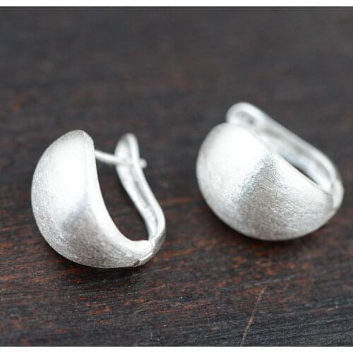 FNJ 925 Silver Stud Earrings for Women Jewelry New Fashion Simple Pure 100% S925 Sterling Silver Earring