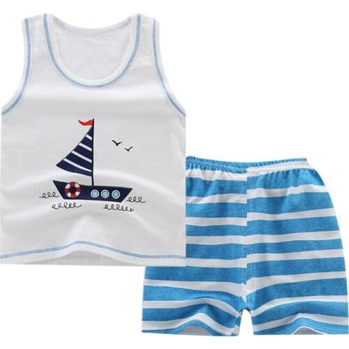 ZWF103 Baby Boys Sets Summer Boys Sets Clothes T Shirt+short Pants Cotton Sports Letter Printed Set Children Suit Boys Clothes