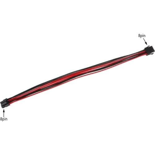 1Pc CPU 8 Pin ATX CPU Power Supply Female to Male Power Extension Cable Black Red Sleeved Cables 40cm C26