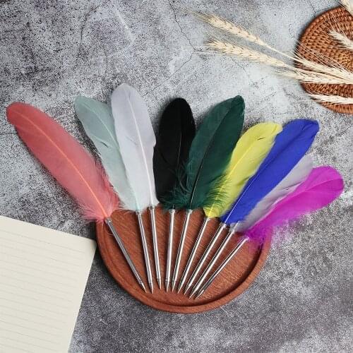 1 PC Cute Feather Ballpoint Pen Colorful Smooth Ball Pens Christmas Gifts Writing Tool Business Signature Pen Novelty Stationery