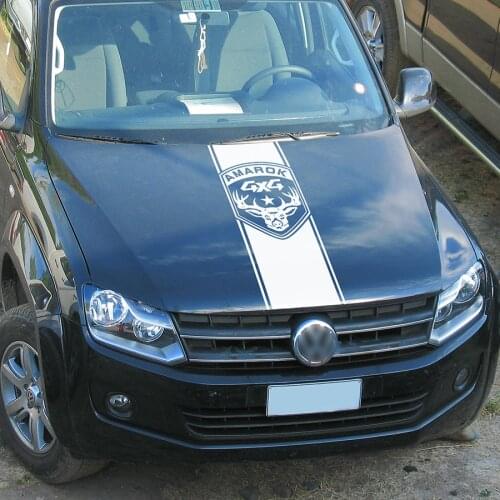 2 Pcs hood stripe bonnet graphic Vinyl racing car sticker for AMAROK 2009 2010 2011 2012 2013 2014 2015 2016 2017 2018 2019