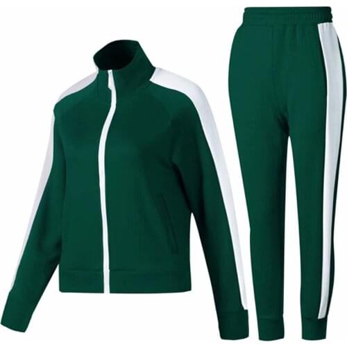2019 winter female Long Sleeve Soccer Sets Football Jackets Pants girls Tracksuit women Football Training green Suit uniform