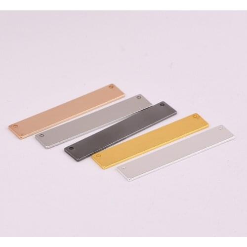 10Pcs / 35*6mm Copper rectangular stamping blank charm double hole rectangular connector charm for DIY bracelet accessories