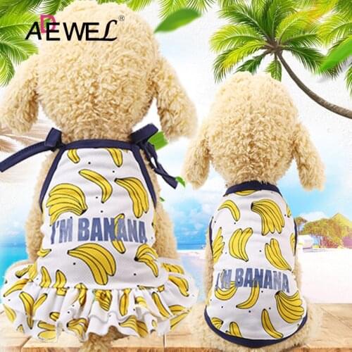 ADEWEL Spring And Summer Skirt Banana Skirt Vest Couple Pet Dog Dress Clothes Plus Size Honden Kleding Disfraz Perro XS-2XL
