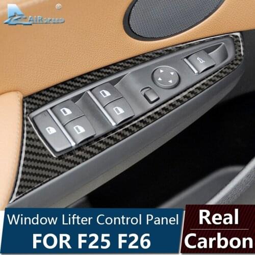 Airspeed for BMW X3 F25 F26 X4 Accessories F25 F26 Sticker Carbon Fiber Interior Trim Window Lifter Control Switch Panel Sticker