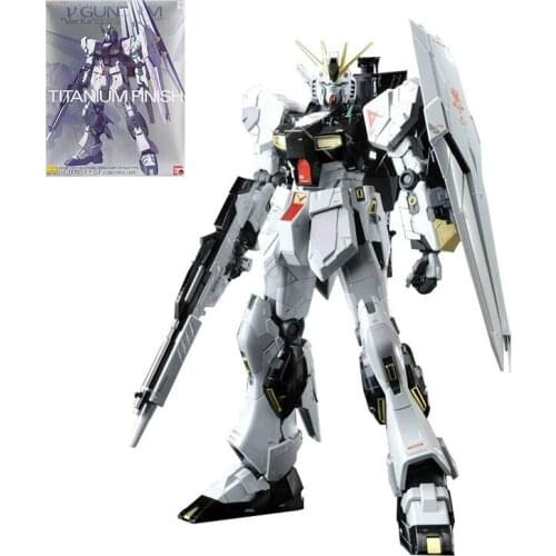 BANDAI V Gundam MG RX-93 Nu Gundam Titanium Finish Ka Ver Model Kids Assembled Toys Robot Anime Action Figures Collections Gifts