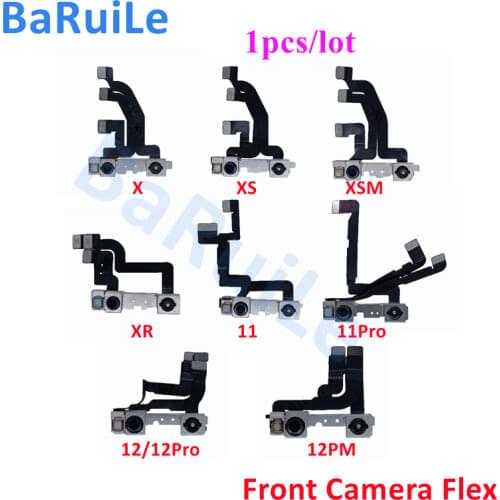 BaRuiLe 1pcs Front Facing Camera Module Flex Ribbon Cable For iPhone X XR XS 11 Pro Max XSM 12 Mini Small Cam Replacement Part