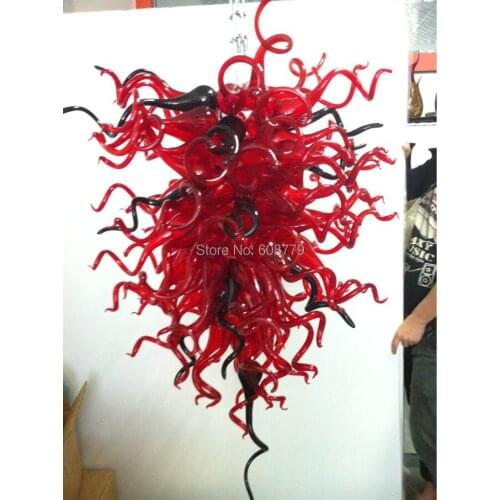 Free Shipping Red and Black Murano Glass Chinese Ceiling Light