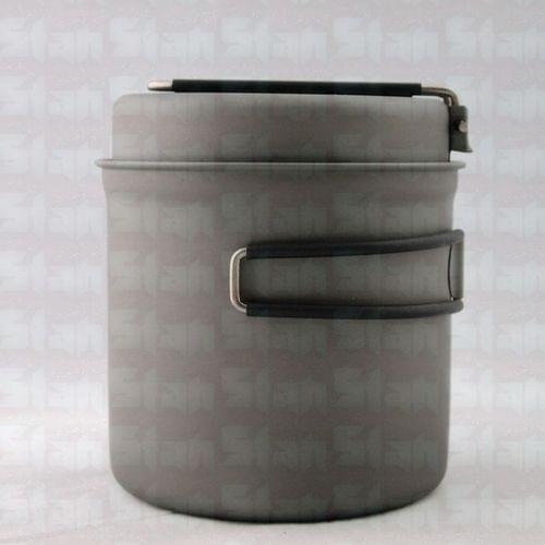Pure Titanium Jacketed kettle Pot Mug Pan Cup Bowl Boiler for Out door Picnic Camping 1100+280ml 182g