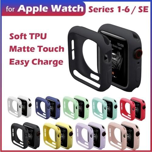 For Apple Watch Case Soft TPU Cover Candy Colors Protective Bumper Case for iWatch Series 6 se 5 4 3 2 42MM 38MM 40MM 44MM