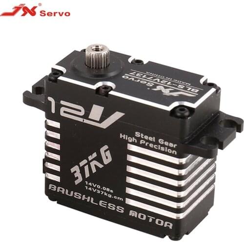 JX 37KG Metal Steering Digital Gear Brushless Servo with 12V HV High Torque Voltage for RC Car Robot Drone