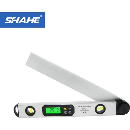 SHAHE New 0-225 Degree Digital Spirit Level Angle Finder Gauge Aluminum Alloy Electronic Protractor 400mm Angle Ruler Digital