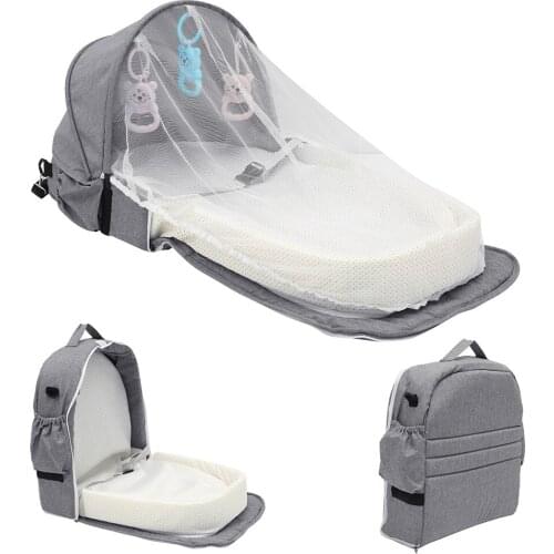 Baby Bed Travel Sun Protection Mosquito Net With Portable Backpack Bed Bassinet Baby Foldable Breathable Infant Sleeping Basket