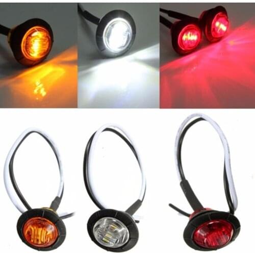 10Pcs Round Lamp Taillight 3LED Front Rear Side Marker Indicator Light for Truck Bus Car Trailer Caravan Boat Motorcycle