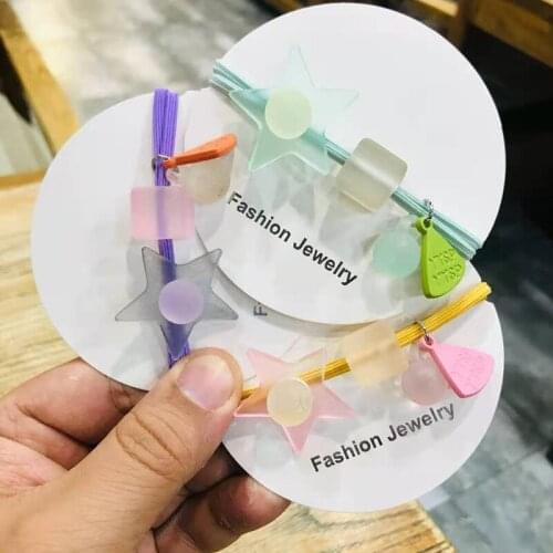 Hot Selling Fashion New Arrival Crystal 5 star Hair Band High Elastic Cute Hair Rope Fresh Student Hair Accessories Headpiece