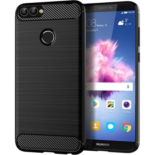 Dirt-resistant Shockproof Soft TPU Phone Cases Cover Carbon Fiber Pattern Back Protect Case For Huawei P Smart Covers