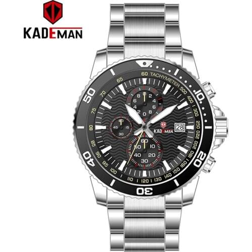 2020 KADEMAN Quartz Watches Stainless Steel Men Watch Top Brand Luxury Military Sport Chronograph Waterproof Relogio Masculino