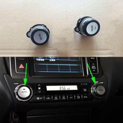 2Pcs/Set Car Dashboard A/C Air Conditioner Conditioning Knob Switch Button For Toyota Land Cruiser Prado LC150 2010-2017