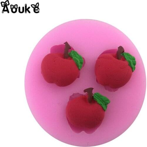Mini 3D Apples Embossed Liquid Silicone Mold Fondant Molds Chocolate Cake Decoration Tools DIY Kitchen Baking Accessories E184