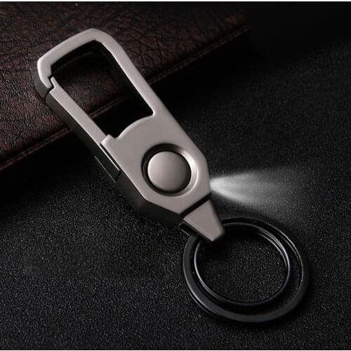 Fashion Car Keychain Multi-function Key Ring With LED Lamp Zinc Alloy Car Key Chain Car-styling Women Men Gifts Trendy Keyring