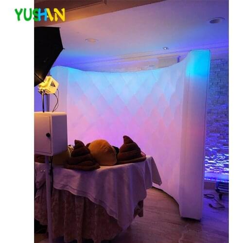 Newest LED strips color Lights change by Music Rhythm Diamond Pattern Inflatable Wall backdrop stand for sweet 16 party weddings